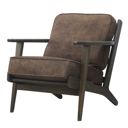 NEW PACIFIC DIRECT Albert Accent Chair Dark Brown Frame, Mocha Hide 3900018-150